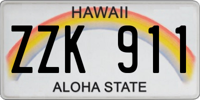 HI license plate ZZK911