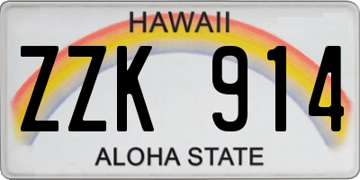 HI license plate ZZK914
