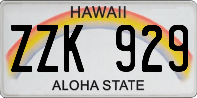 HI license plate ZZK929