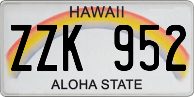 HI license plate ZZK952