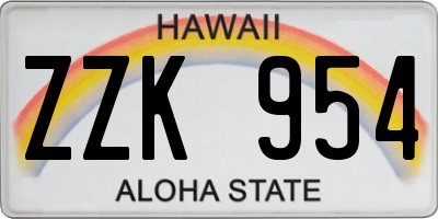 HI license plate ZZK954