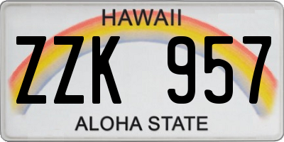 HI license plate ZZK957