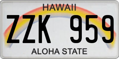 HI license plate ZZK959
