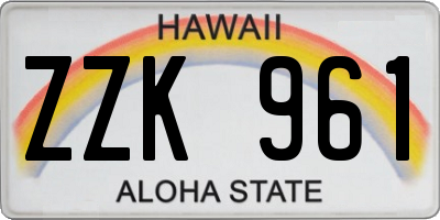 HI license plate ZZK961