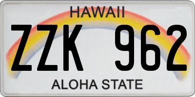 HI license plate ZZK962