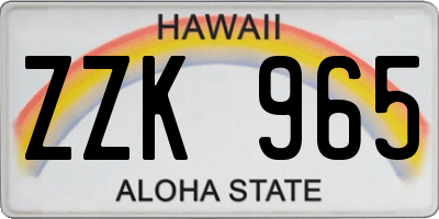 HI license plate ZZK965