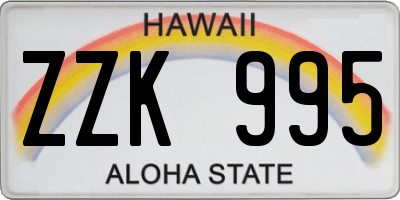 HI license plate ZZK995