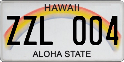 HI license plate ZZL004