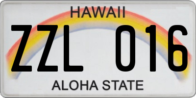 HI license plate ZZL016