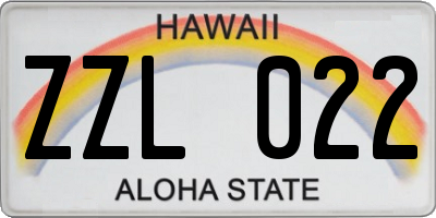 HI license plate ZZL022