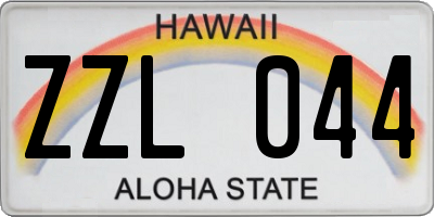 HI license plate ZZL044