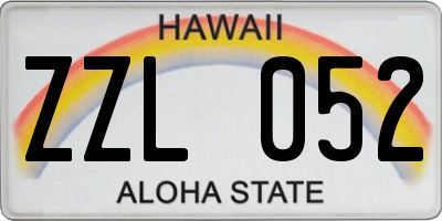 HI license plate ZZL052