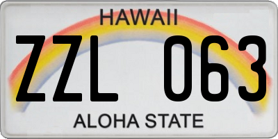 HI license plate ZZL063