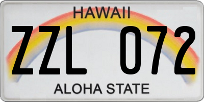 HI license plate ZZL072
