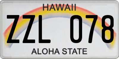 HI license plate ZZL078