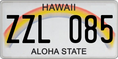 HI license plate ZZL085