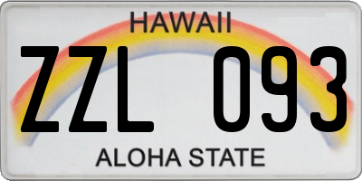 HI license plate ZZL093