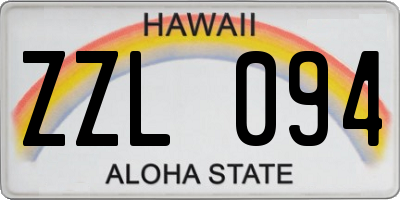 HI license plate ZZL094