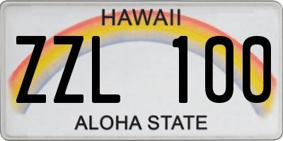 HI license plate ZZL100