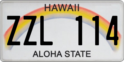 HI license plate ZZL114