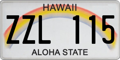 HI license plate ZZL115