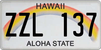 HI license plate ZZL137