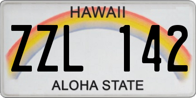 HI license plate ZZL142