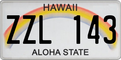 HI license plate ZZL143