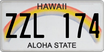 HI license plate ZZL174