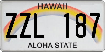 HI license plate ZZL187