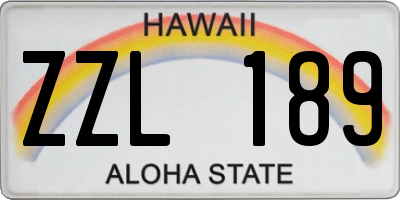 HI license plate ZZL189