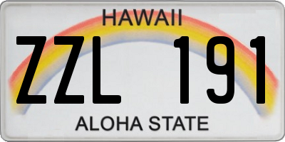 HI license plate ZZL191