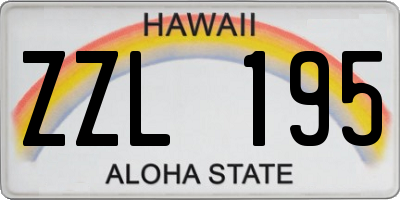 HI license plate ZZL195