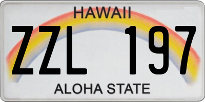 HI license plate ZZL197
