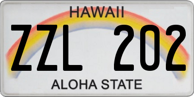 HI license plate ZZL202