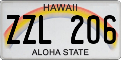 HI license plate ZZL206