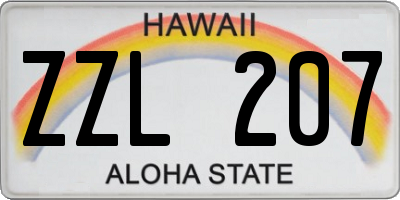 HI license plate ZZL207