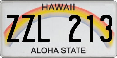 HI license plate ZZL213