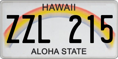 HI license plate ZZL215