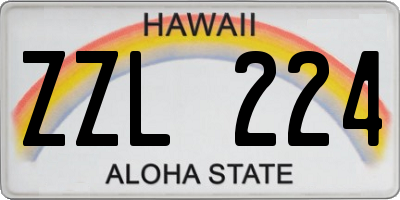 HI license plate ZZL224