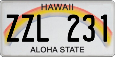 HI license plate ZZL231