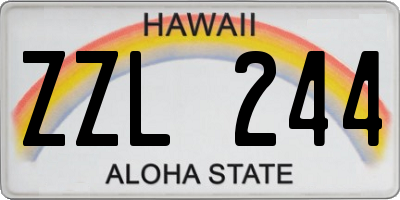 HI license plate ZZL244