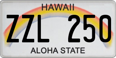 HI license plate ZZL250