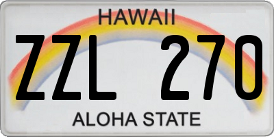 HI license plate ZZL270