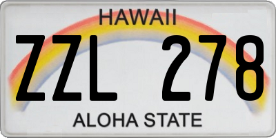HI license plate ZZL278