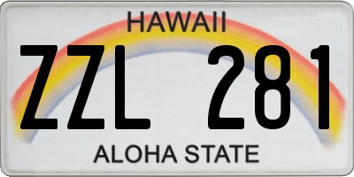 HI license plate ZZL281