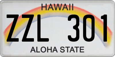 HI license plate ZZL301
