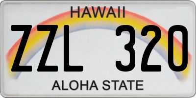 HI license plate ZZL320