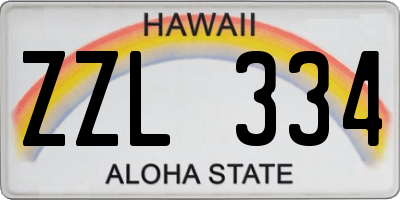 HI license plate ZZL334