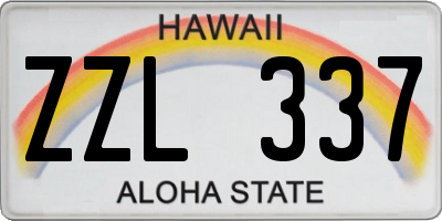 HI license plate ZZL337